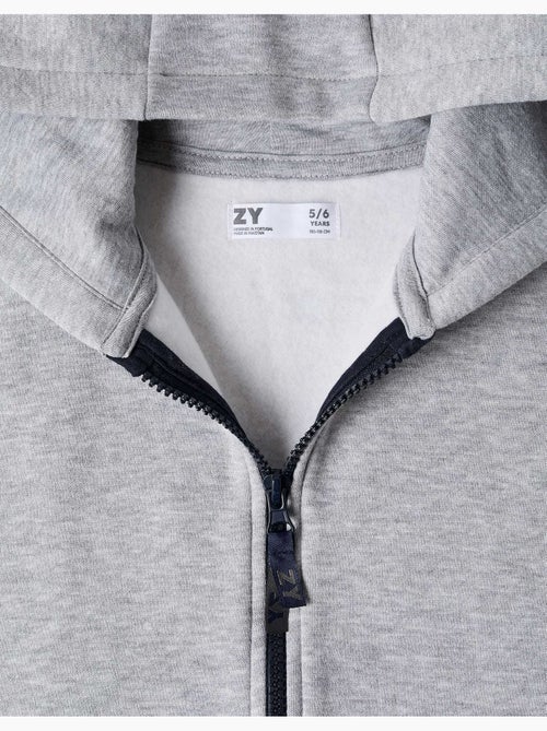 Fleece jas met capuchon en geruwde voering - Kiabi