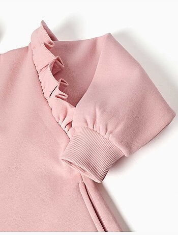 Fleece jas met capuchon en geruwde voering