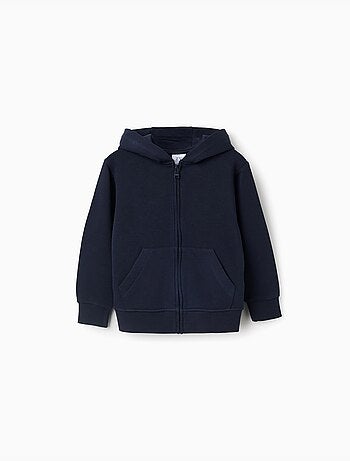 Fleece jas met capuchon en zakken