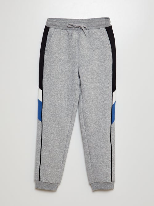 Fleece joggingbroek met colorblock-patroon - Kiabi