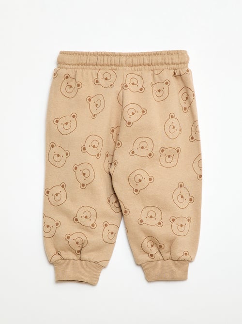 Fleece joggingbroek met kangoeroezak met oortjes - Kiabi