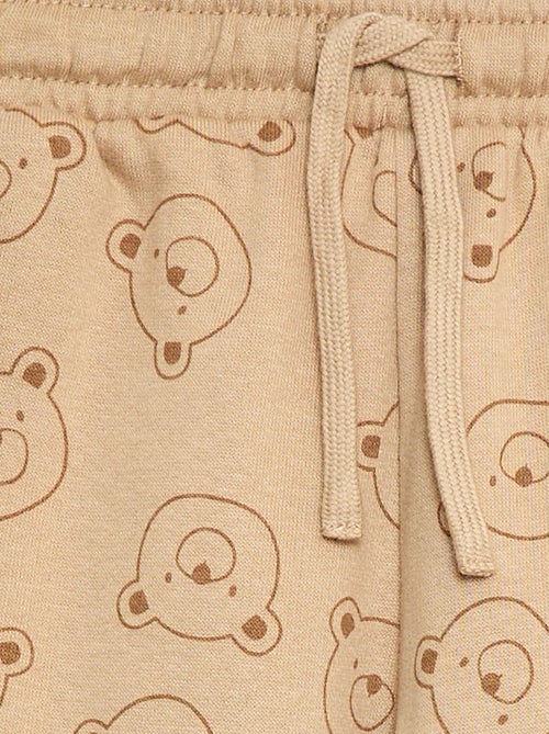 Fleece joggingbroek met kangoeroezak met oortjes - Kiabi