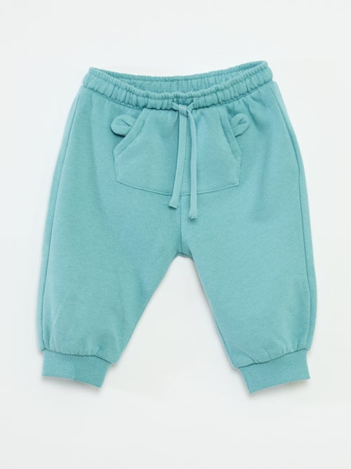 Fleece joggingbroek met kangoeroezak met oortjes - Kiabi
