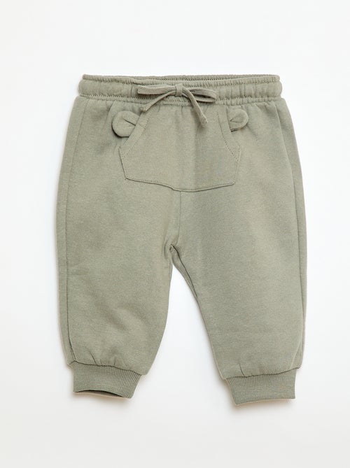 Fleece joggingbroek met kangoeroezak met oortjes - Kiabi