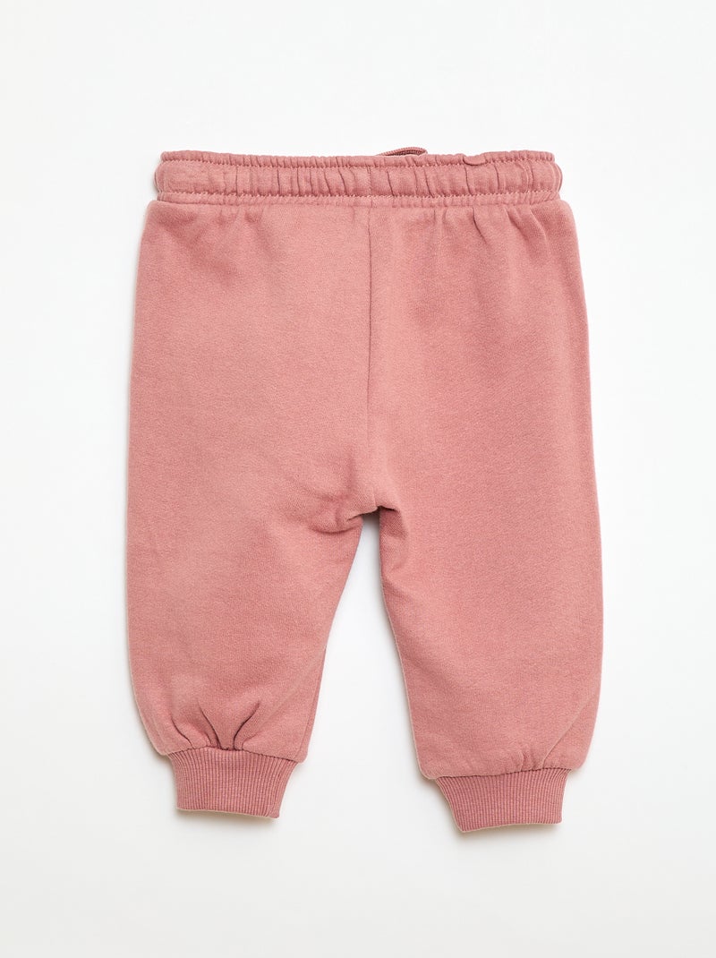 Fleece joggingbroek met kangoeroezak met oortjes Rose - Kiabi