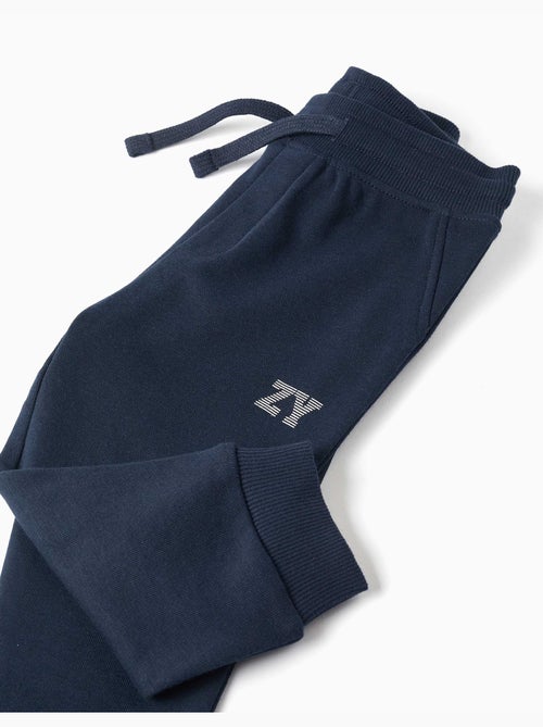 Fleece joggingbroek met trekkoord en print - Kiabi