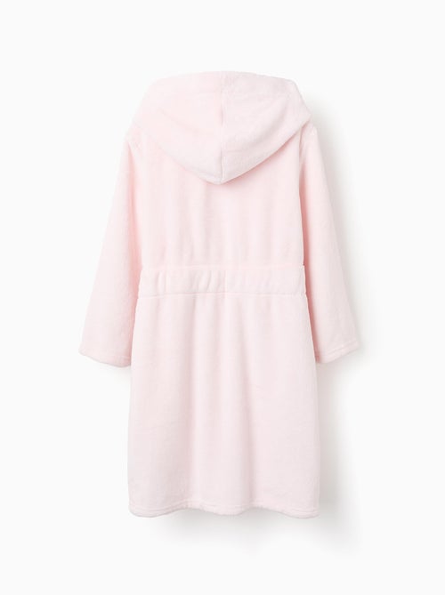 Fleece kamerjas met capuchon en ceintuur - Kiabi