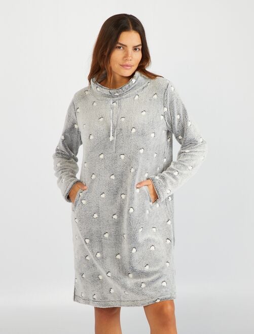 Fleece nachtsweater met hartjesprint - Kiabi
