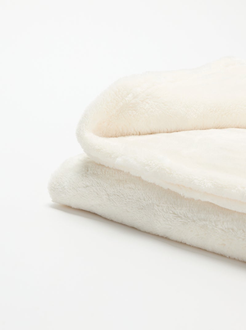 Fleece plaid Biege - Kiabi