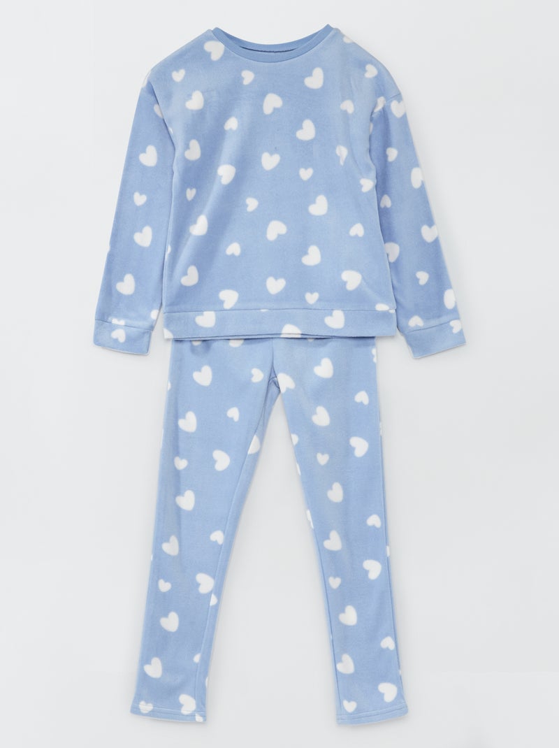 Fleece pyjama - 2-delig BLAUW - Kiabi