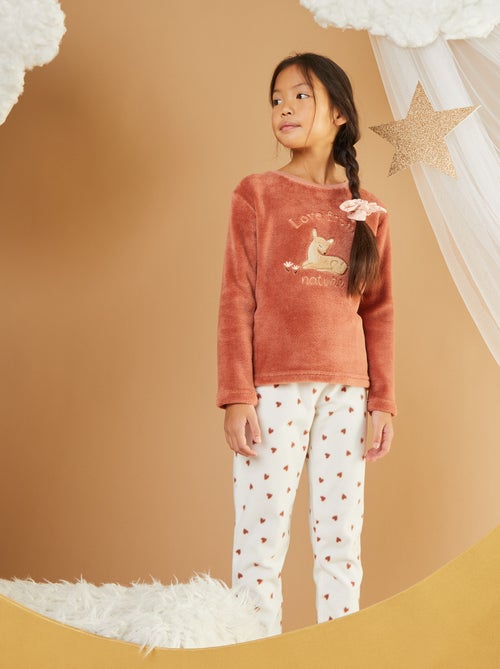 Fleece-pyjama met pinguïn-print - 2-delig - Kiabi