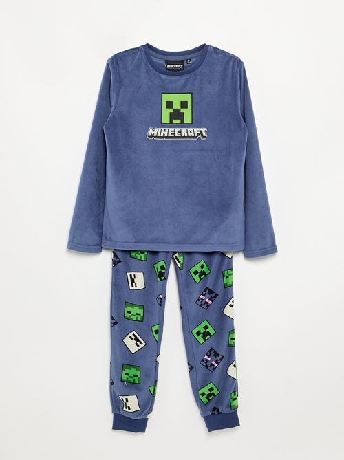 Fleece pyjama 'Minecraft' 2-delig - T-shirt met lange mouwen + broek - Kiabi
