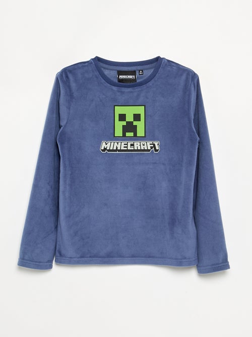 Fleece pyjama 'Minecraft' 2-delig - T-shirt met lange mouwen + broek - Kiabi