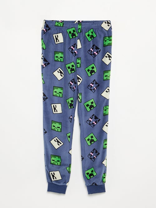 Fleece pyjama 'Minecraft' 2-delig - T-shirt met lange mouwen + broek - Kiabi