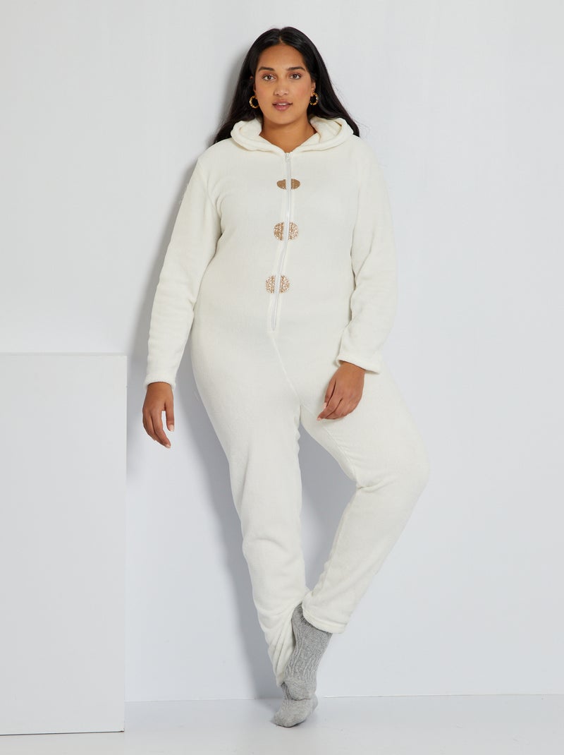 Fleece pyjamapak in eenhoornthema ecru - Kiabi