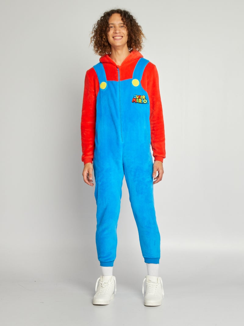 Fleece pyjamapak 'Mario' blauw / rood - Kiabi
