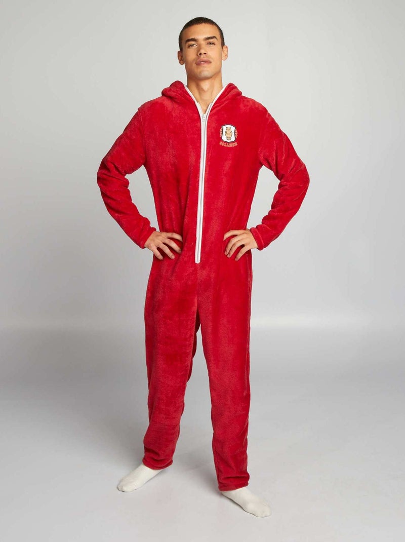 Fleece pyjamapak met capuchon ROOD - Kiabi