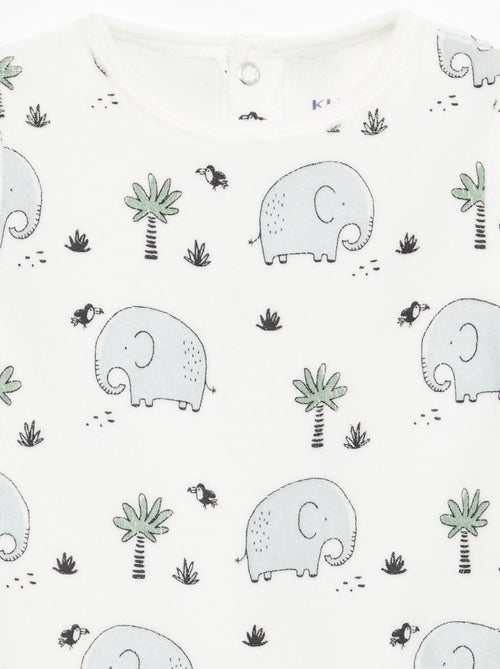 Fleece pyjamaset met voetjes - 2 stuks - Kiabi