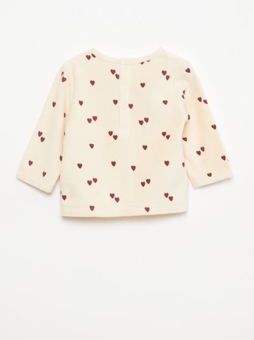 Fleece pyjamaset met voetjes - 2 stuks - Kiabi