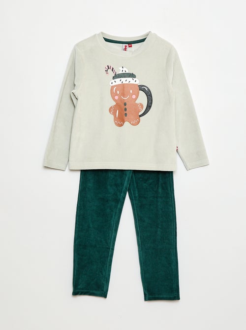 Fleece pyjamasetje - T-shirt + broek - 2-delig - Kiabi