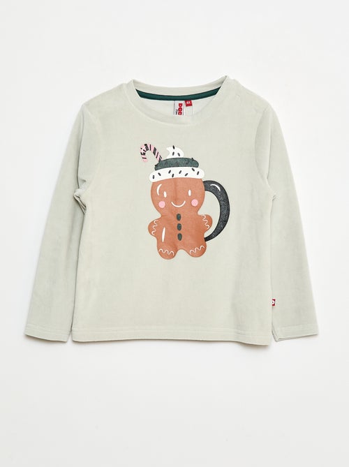 Fleece pyjamasetje - T-shirt + broek - 2-delig - Kiabi