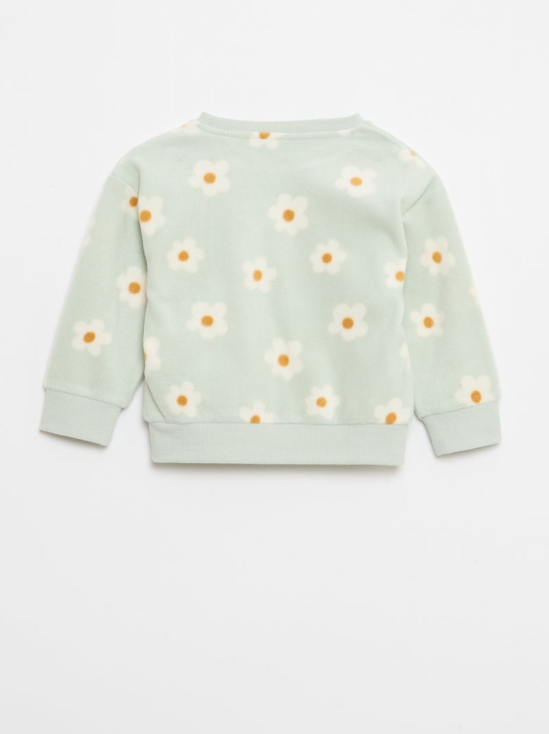 Fleece pyjamasetje - Top + broek Groen - Kiabi