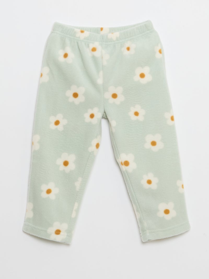 Fleece pyjamasetje - Top + broek Groen - Kiabi