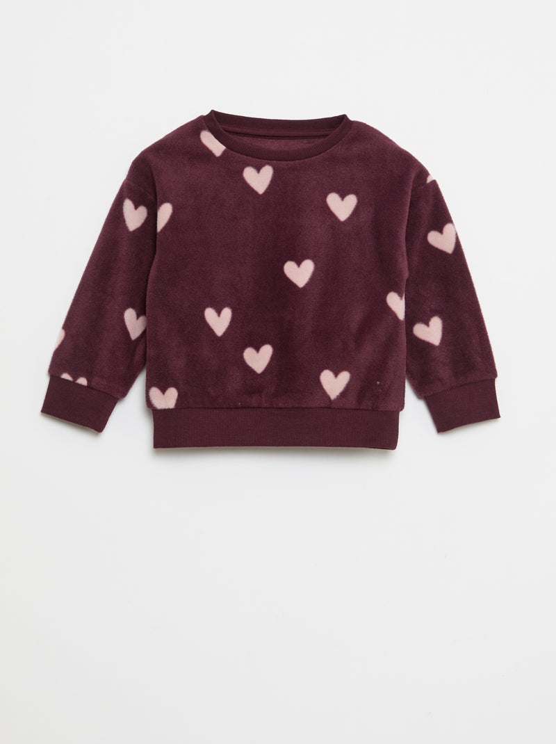 Fleece pyjamasetje - Top + broek Rose - Kiabi