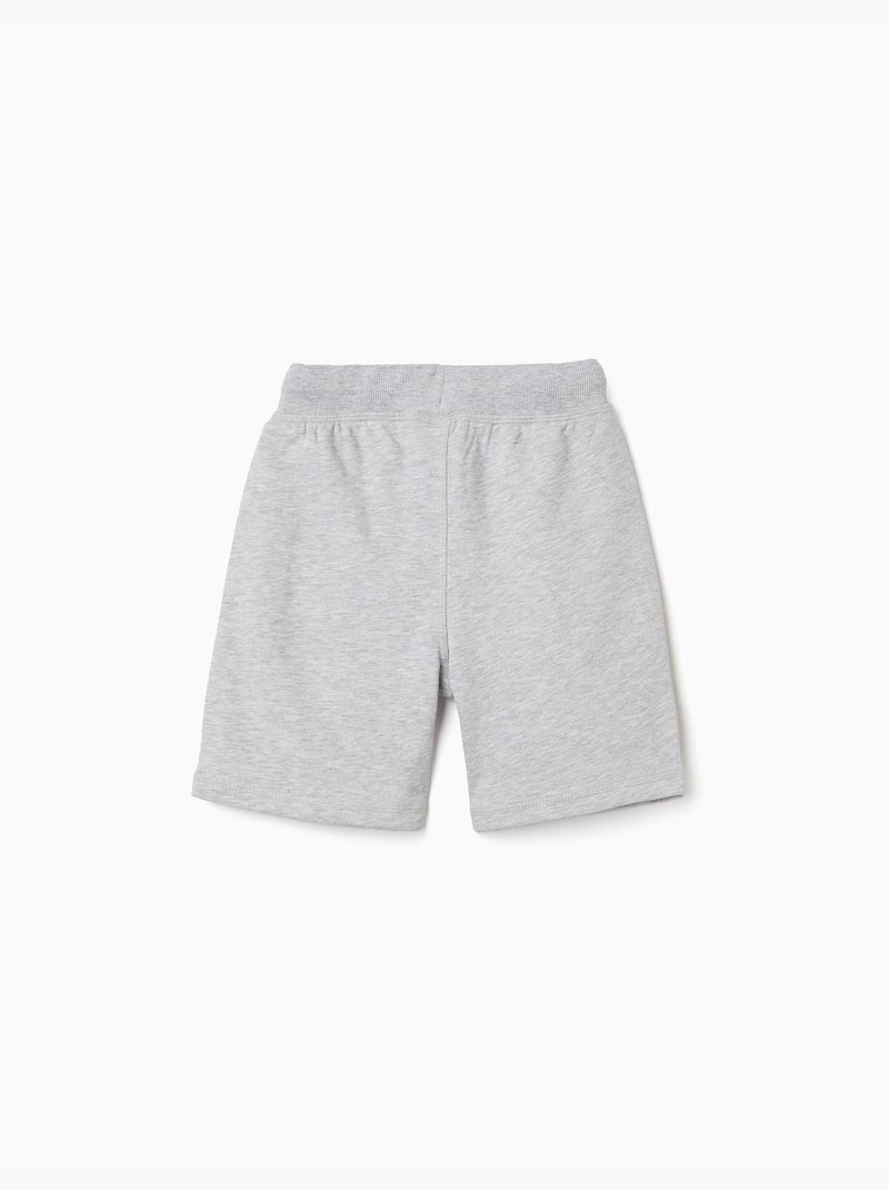 Fleece short met trekkoord en zijzakken Lichtgrijs - Kiabi