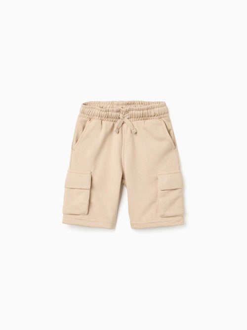 Fleece shorts met cargozakken en trekkoord - Kiabi