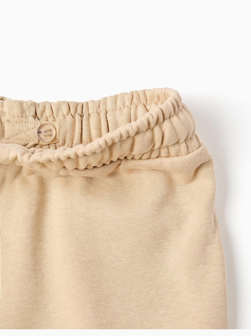 Fleece shorts met cargozakken en trekkoord Lichtbeige - Kiabi