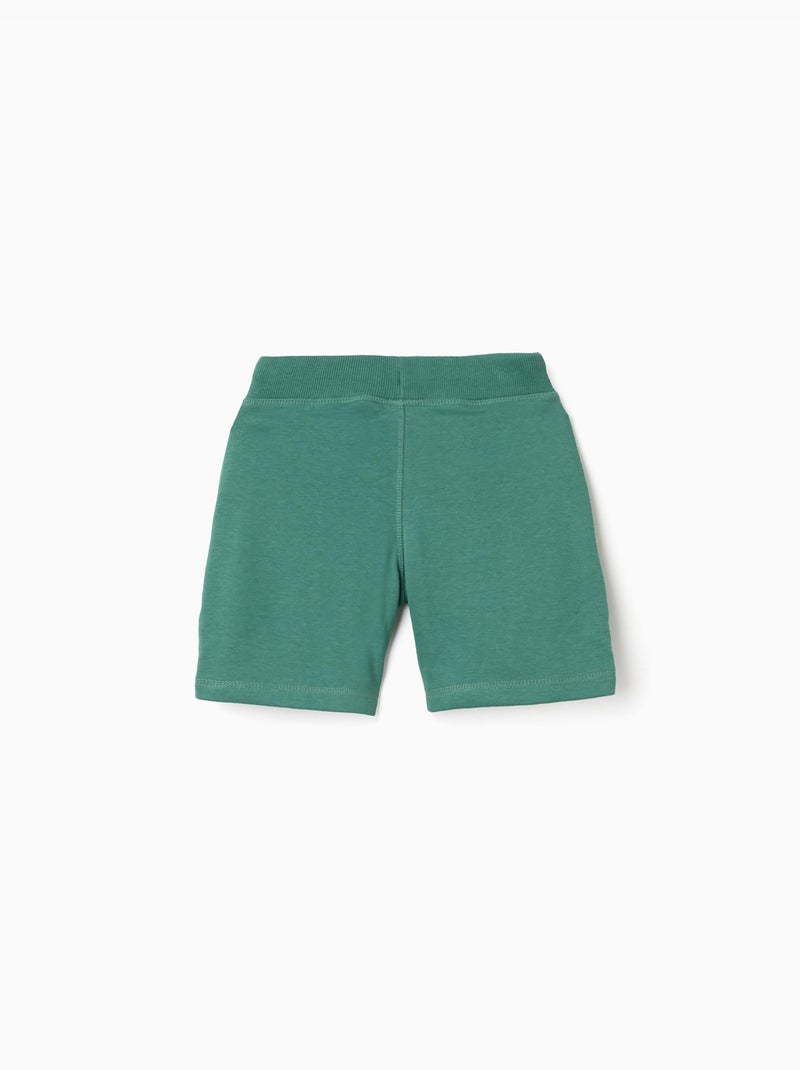 Fleece shorts met trekkoord en zijzakken Donkergroen - Kiabi