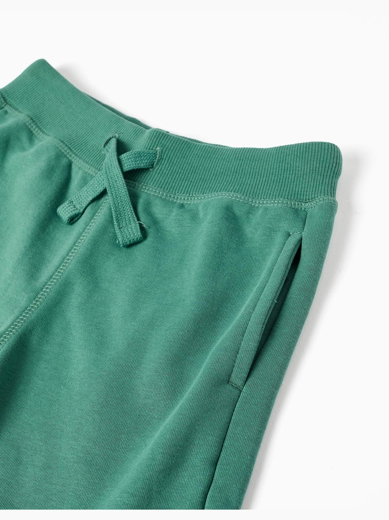 Fleece shorts met trekkoord en zijzakken Donkergroen - Kiabi