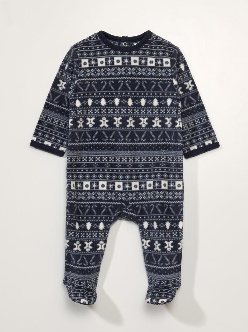 Fleece slaappakje met jacquardprint jacquard - Kiabi