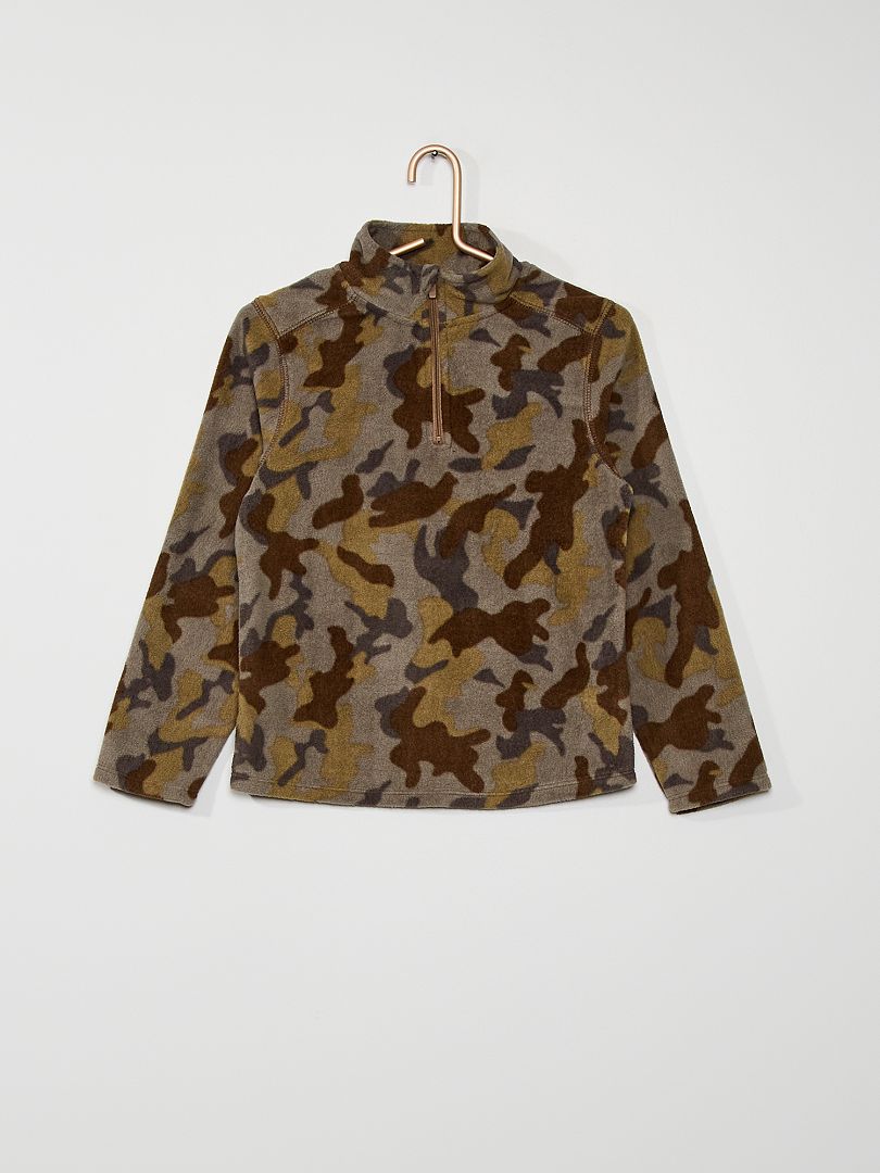 Fleece sweater khaki camouflage - Kiabi
