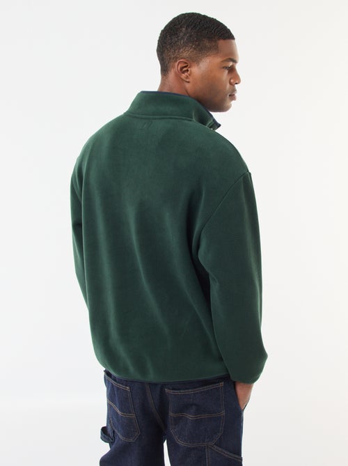 Fleece sweater met geknoopte schipperskraag - Kiabi