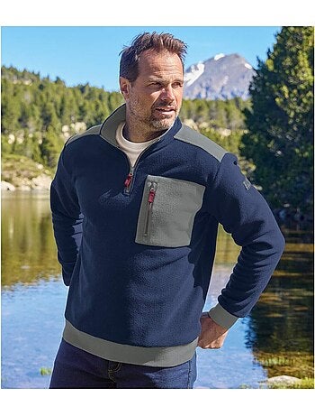 Fleece sweater met kraag en rits Outdoor - ATLAS FOR MEN