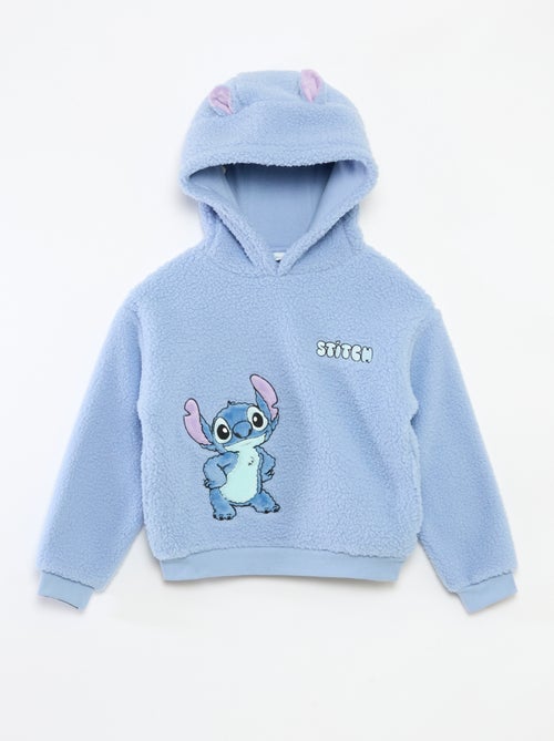 Fleece-sweater met Stitch-print en oortjes op de capuchon - Kiabi