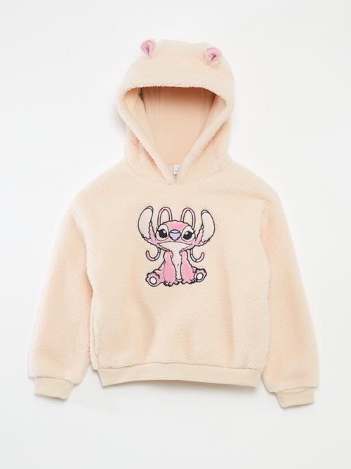 Fleece-sweater met Stitch-print en oortjes op de capuchon - Kiabi