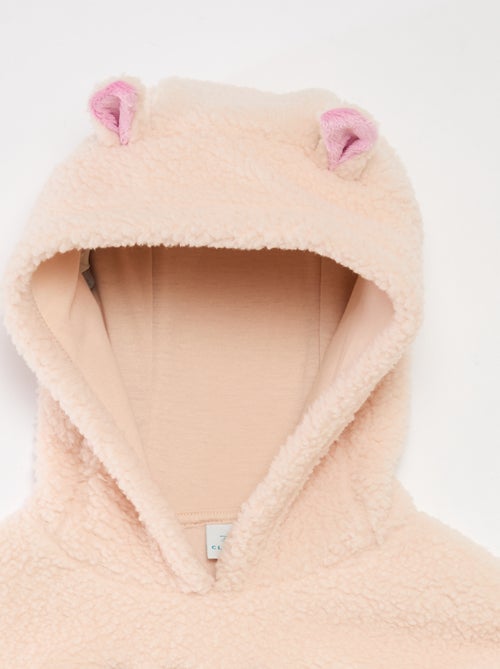 Fleece-sweater met Stitch-print en oortjes op de capuchon - Kiabi