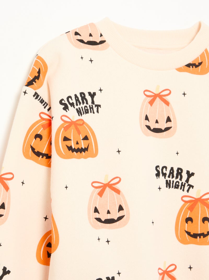 Fleece sweatshirt 'Halloween' Beige - Kiabi