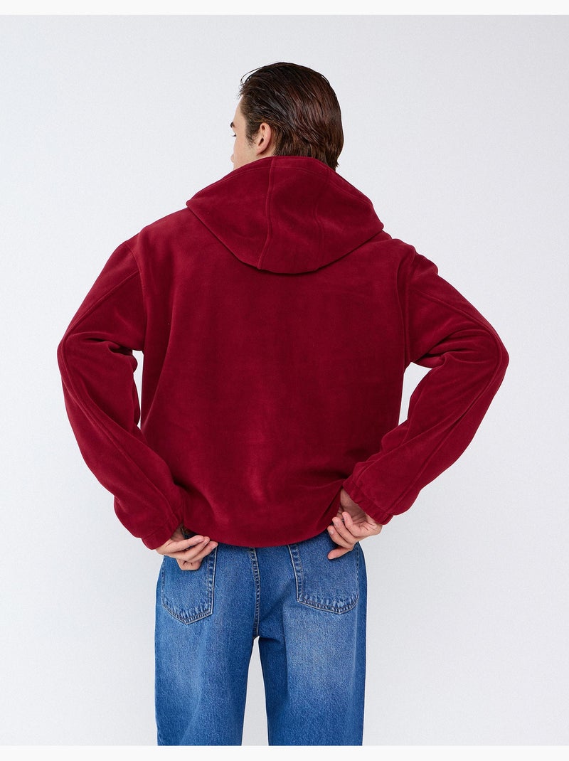 Fleece-sweatshirt, mo fashion Rood - Kiabi