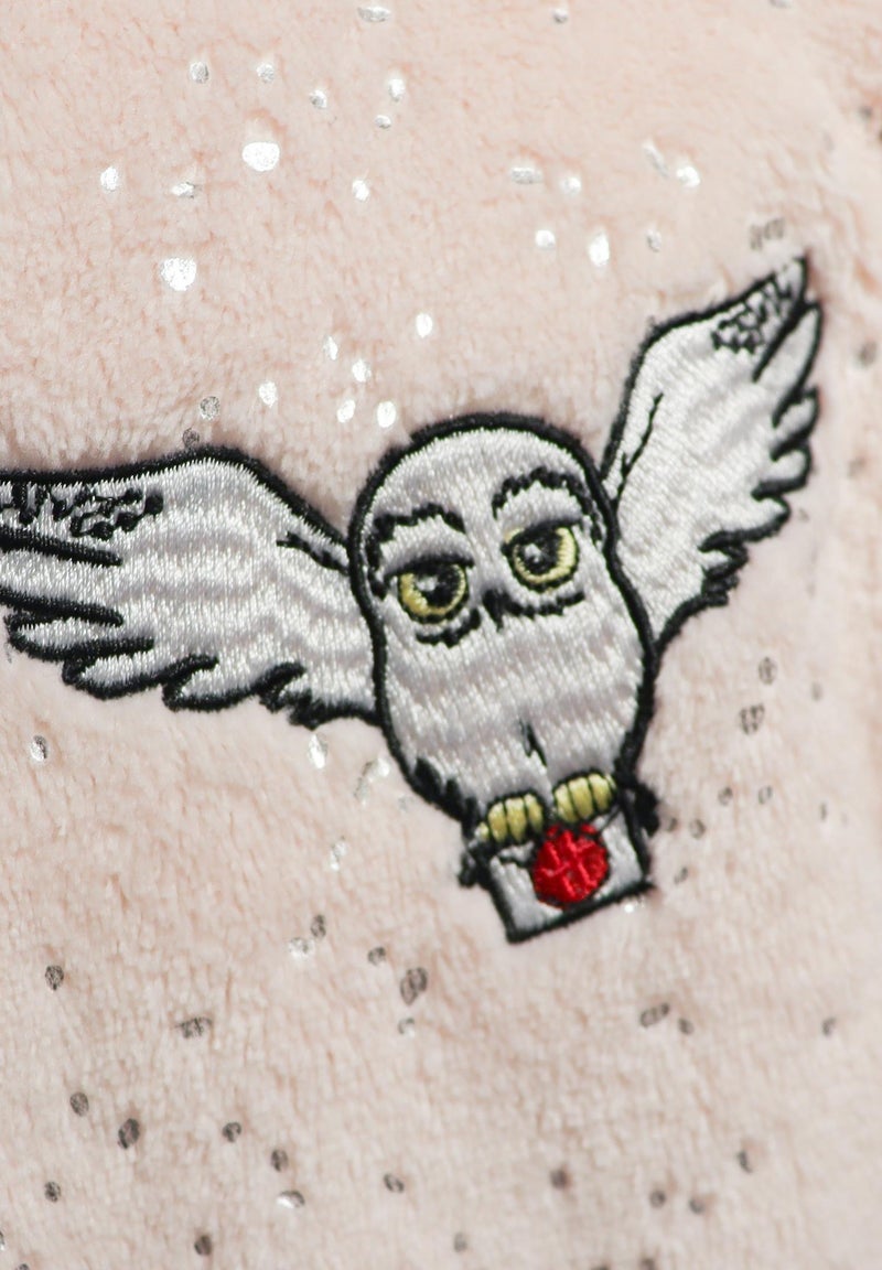 Fleecebadjas met kap, harry potter hedwige Lichtroze - Kiabi