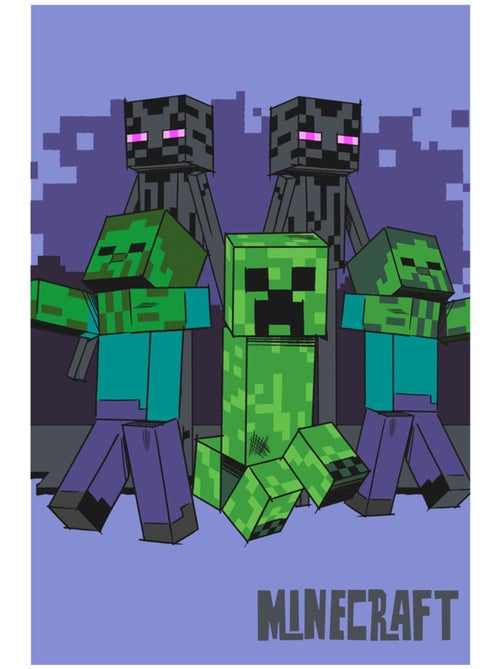 Fleecedeken 100% polyester motief Minecraft Mobs - Minecraft - Kiabi
