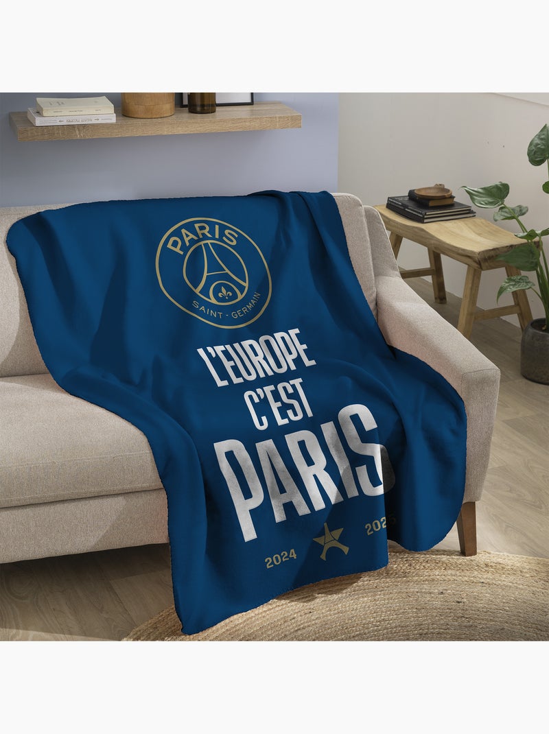 Fleecedeken bedrukt 100% polyester, psg brille Blauw - Kiabi