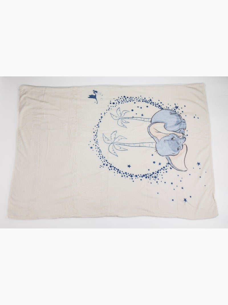 Fleecedeken Kind Dumbo Disney 110x150 cm Beige/Wit - Kiabi
