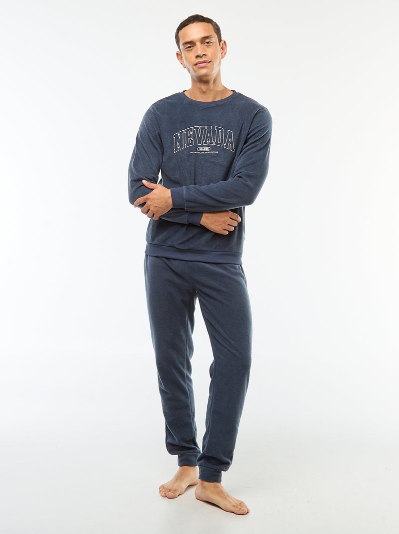 Fleecepyjama met T-shirt + broek - 2-delig Blauw - Kiabi
