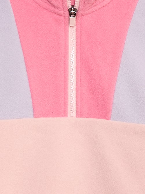 Fleecetrui met schipperskraag en biesje - - Kiabi