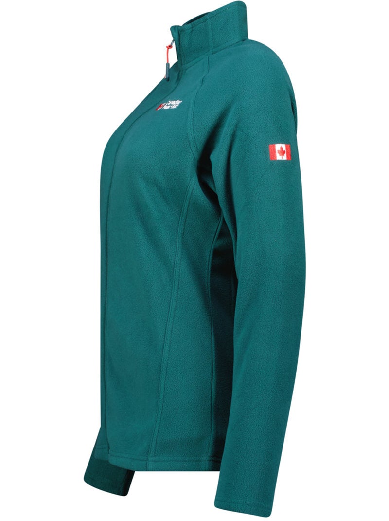 Fleecevest met rits en opstaande kraag tugeak – canadian peak Donkergroen - Kiabi
