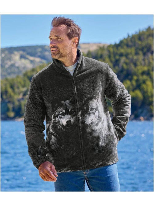 Fleecevest met wolvenprint - ATLAS FOR MEN - Kiabi Fleecevest met wolvenprint - ATLAS FOR MEN - Kiabi
